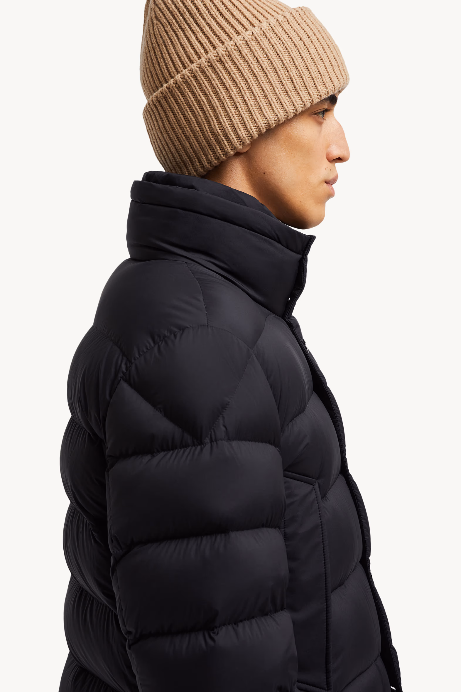 Clunye Hooded Mid-Length Down Jacket Men Black Moncler 4